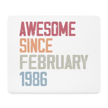 Februar 1986, 38. Jahrestag 1986 Februar 38 Jahre - Mousepad (Querformat) - Weiß - Vorne