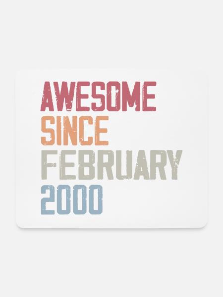 Februar 2000, 24. Jahrestag 2000 Februar 24 Jahre - Mousepad (Querformat) - Weiß