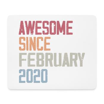Februar 2020, 4. Jubiläum 2020 Februar 4 Jahre - Mousepad (Querformat) - Weiß - Vorne