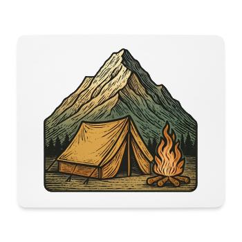 Bergzelt Lagerfeuer Abenteuer - Mousepad (Querformat) - Weiß - Vorne