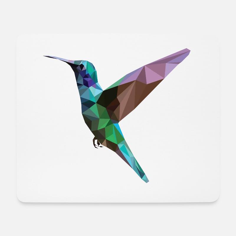 Bunter Kolibri - Mousepad (Querformat) - Weiß