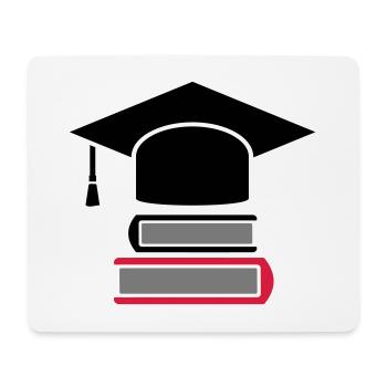 Doktorhut Studium Bücher - Geschenk zur Promotion - Mousepad (Querformat) - Weiß - Vorne