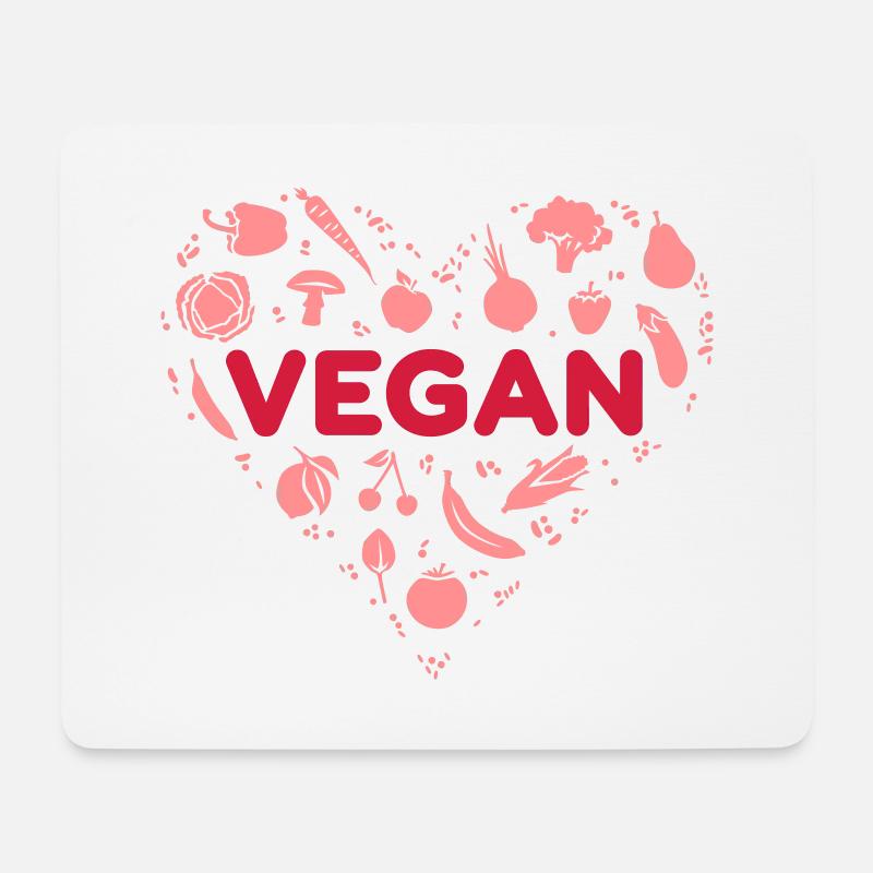 Veganes Herz - Mousepad (Querformat) - Weiß