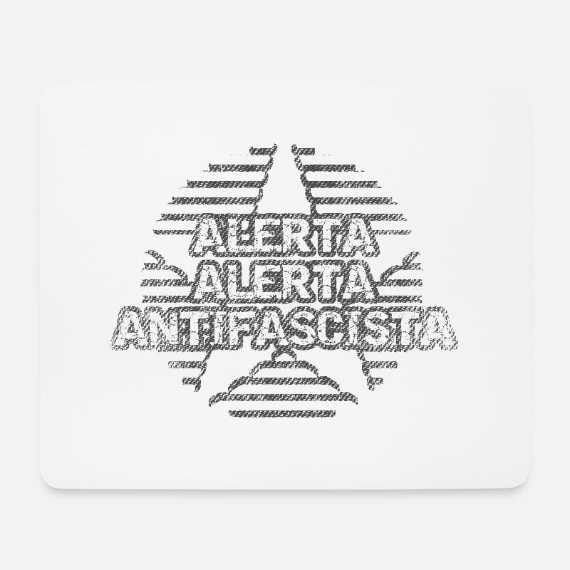 alerta alerta anti faschismus - Mousepad (Querformat) - Weiß