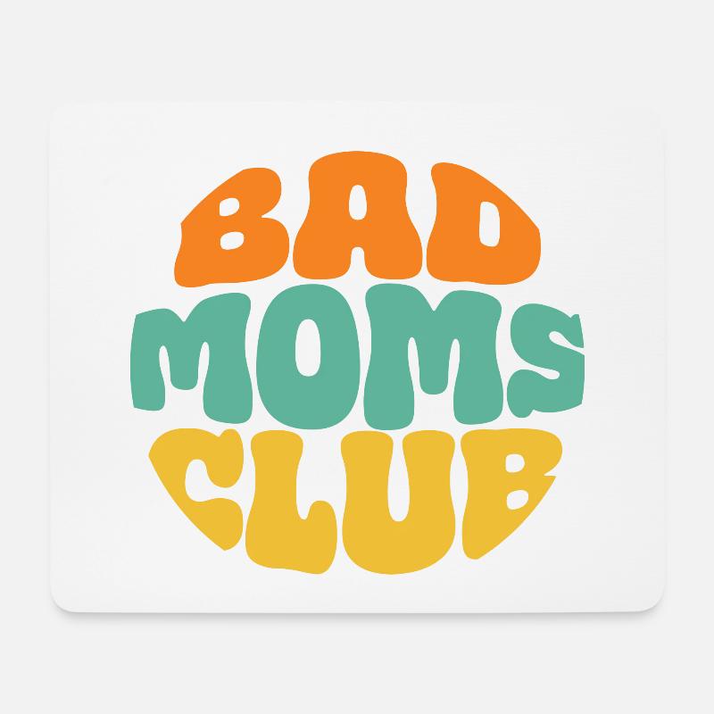 bad moms club retro logo kreis - Mousepad (Querformat) - Weiß
