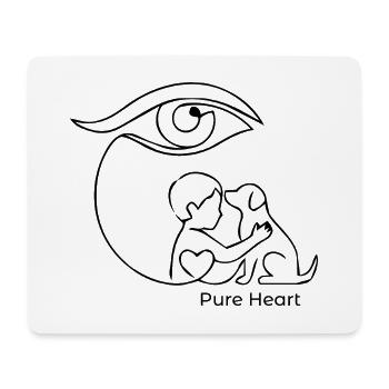 Guardian Eye – Art uniligne enfant et chien - Tapis de souris (format paysage) - blanc - Devant