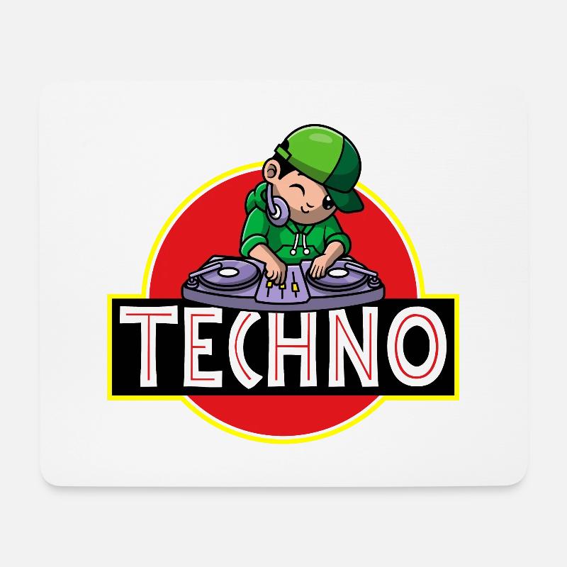 Techno music party - Mousepad (Querformat) - Weiß
