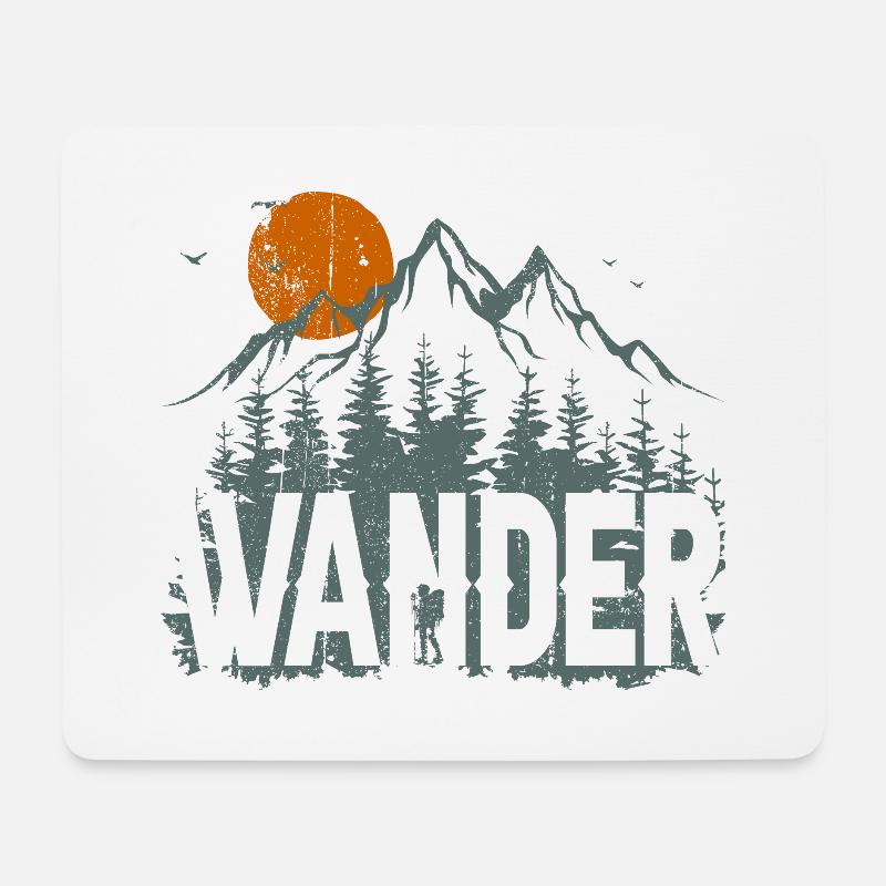 Entdecker-Design für Bergwildnis - Mousepad (Querformat) - Weiß