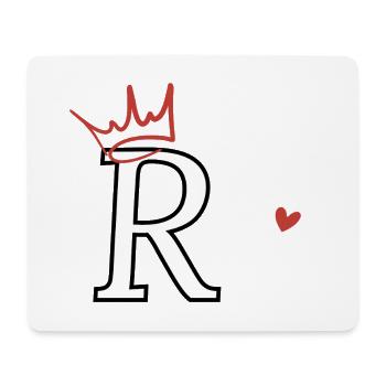 Letter r crown heart - Mouse Pad (horizontal) - white - Front