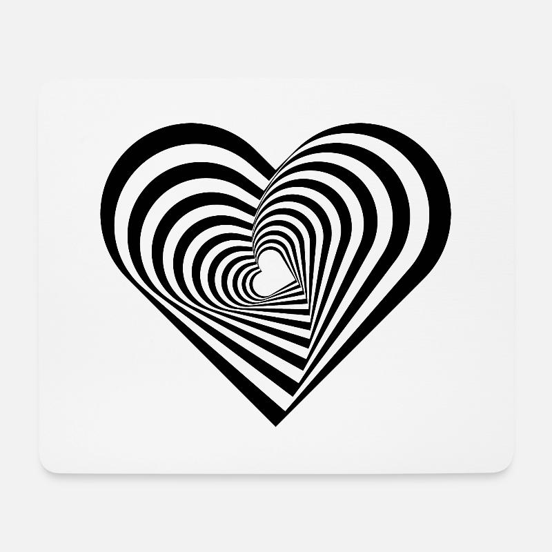 Herz Illusion - optische Täuschung - Mousepad (Querformat) - Weiß