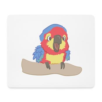 Cheeky parrot as illustration - Mouse Pad (horizontal) - white - Front