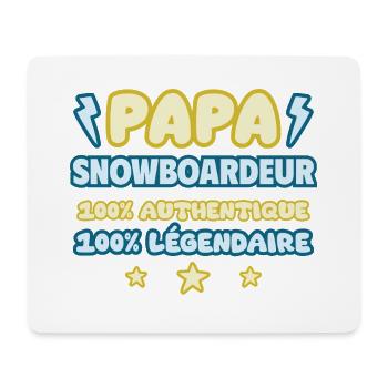 Papa snowboardeur,fête des pères,Snowboard,Humour - Tapis de souris (format paysage) - blanc - Devant