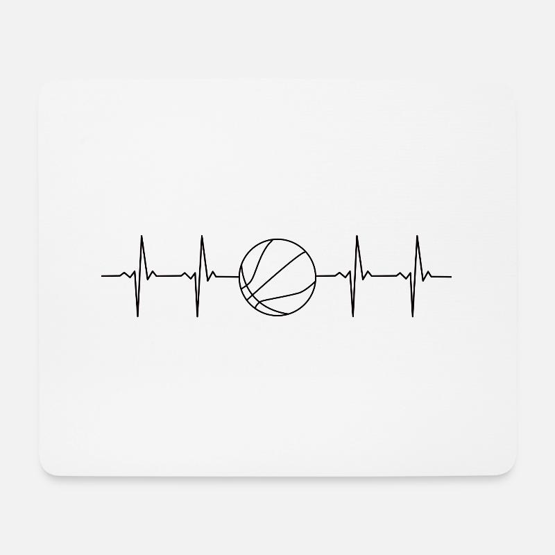 Basketball ECG lines - Mouse Pad (horizontal) - white