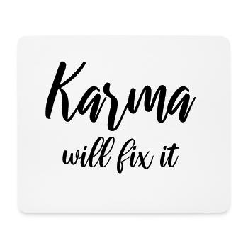 Le karma veut le réparer - Tapis de souris (format paysage) - blanc - Devant
