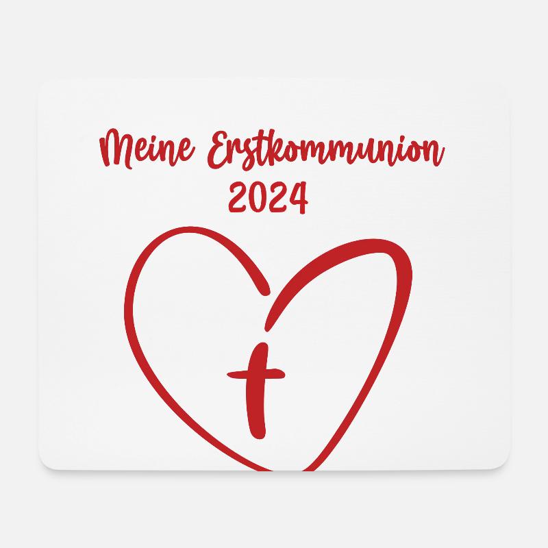 Meine Erstkommunion 2024 Erste Heilige Kommunion - Mousepad (Querformat) - Weiß