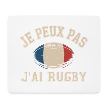 Je Peux Pas J'ai Rugby - Tapis de souris (format paysage) - blanc - Devant