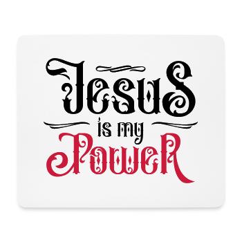 jesus christus power glaube - Mousepad (Querformat) - Weiß - Vorne