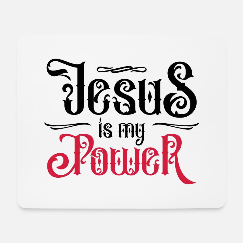 jesus christus power glaube - Mousepad (Querformat) - Weiß
