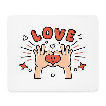 love I love sticker amour je t'aime - Tapis de souris (format paysage) - blanc - Devant