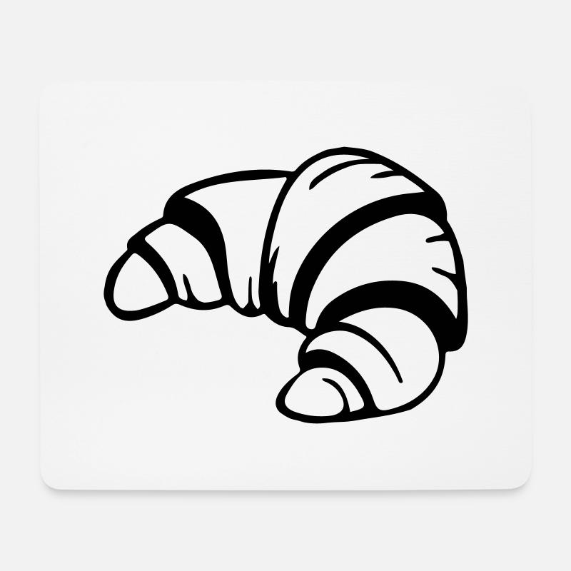 croissant icon essen symbol - Mousepad (Querformat) - Weiß