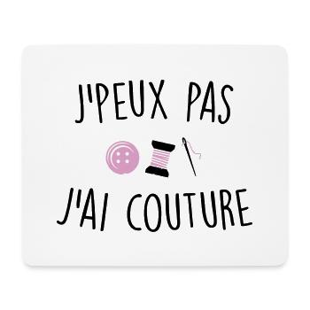 J'peux pas j'ai couture - Tapis de souris (format paysage) - blanc - Devant