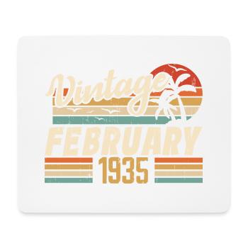 Vintage Born February 1935 89th Birthday Gift - Mouse Pad (horizontal) - white - Front