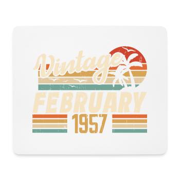 Vintage Geboren im Februar 1957, 67. Geburtstagsgeschenk - Mousepad (Querformat) - Weiß - Vorne