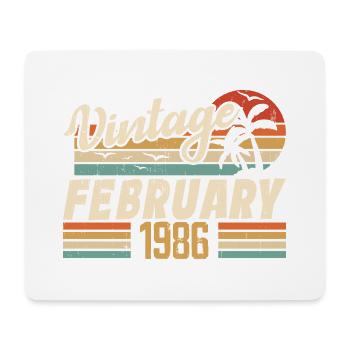 Millésime Né Février 1986 Cadeau 38e Anniversaire - Tapis de souris (format paysage) - blanc - Devant