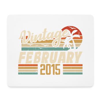 Millésime Né Février 2015 Cadeau 39e Anniversaire - Tapis de souris (format paysage) - blanc - Devant