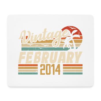 Vintage Born February 2014 39th Birthday Gift - Mouse Pad (horizontal) - white - Front