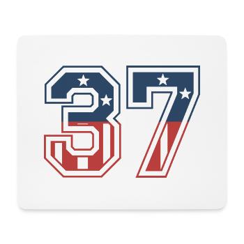 Number 37 USA - Mouse Pad (horizontal) - white - Front