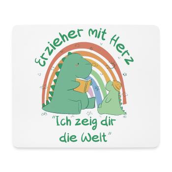 Erzieher mit Herz - Ich zeig dir die Welt - Mousepad (Querformat) - Weiß - Vorne
