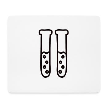 2 tubes à essai noirs - Tapis de souris (format paysage) - blanc - Devant