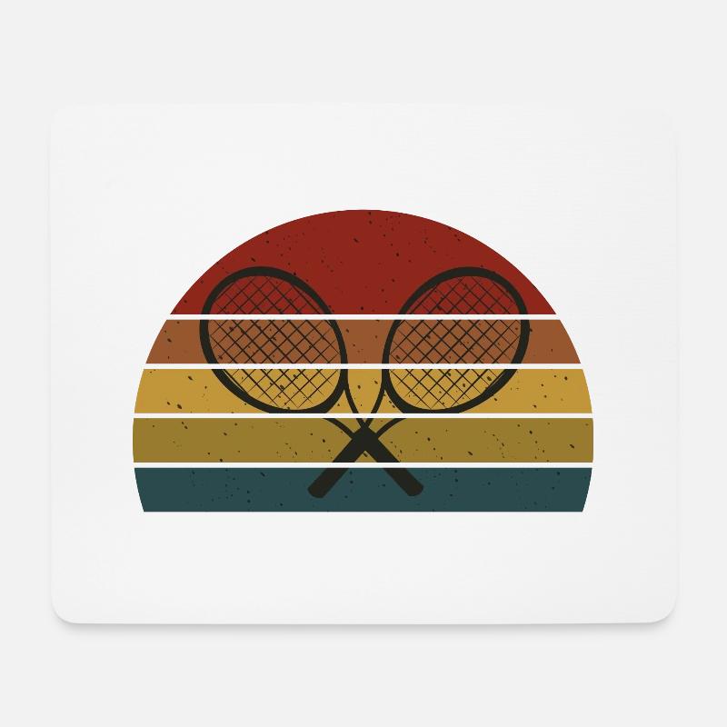 Retro tennis racket - Mouse Pad (horizontal) - white