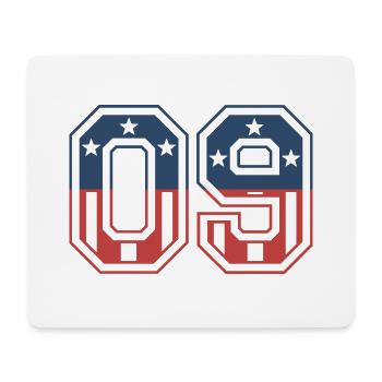 Anzahl 09 USA - Mousepad (Querformat) - Weiß - Vorne