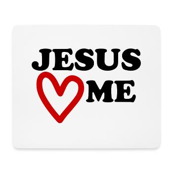 Jesus loves me heart loves me - Mouse Pad (horizontal) - white - Front