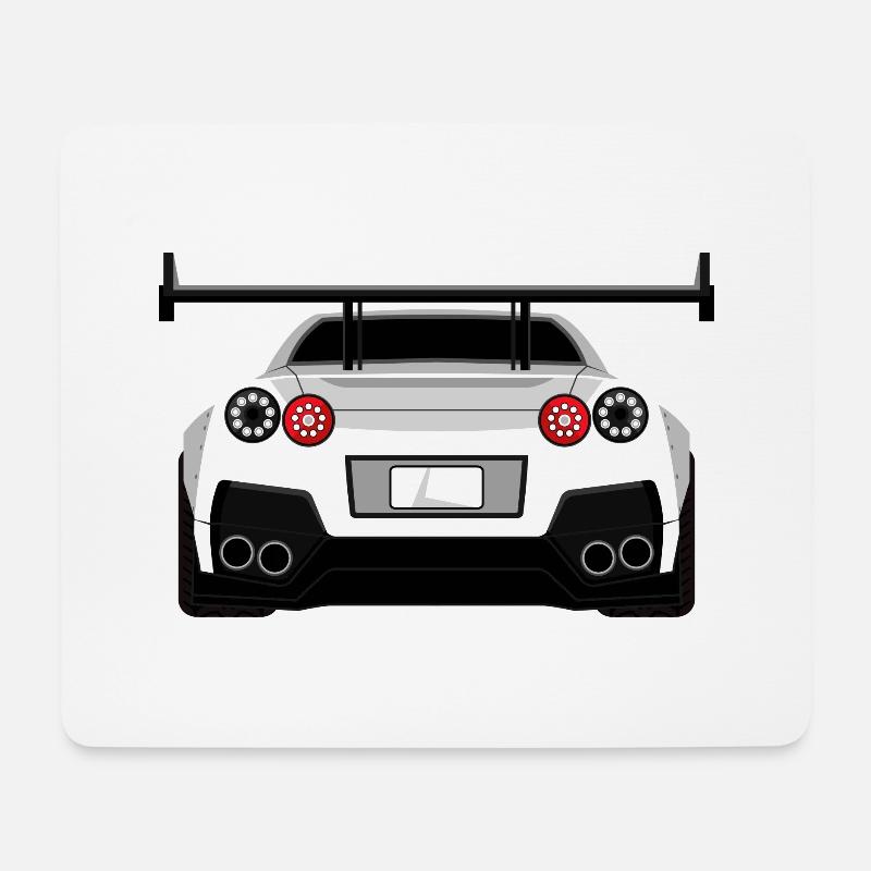gtr skyline Tuning Auto racing Symbol widebody - Mousepad (Querformat) - Weiß