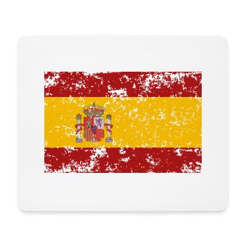 Drapeau de l’Espagne, effet usé - Tapis de souris (format paysage) - blanc - Devant