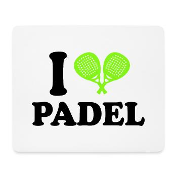 I Love Padel - Tapis de souris (format paysage) - blanc - Devant