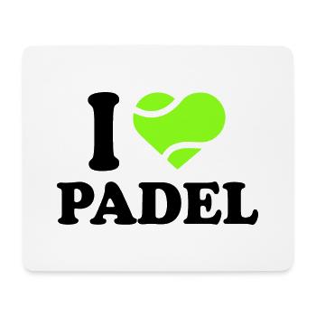 I love Padel - Tapis de souris (format paysage) - blanc - Devant