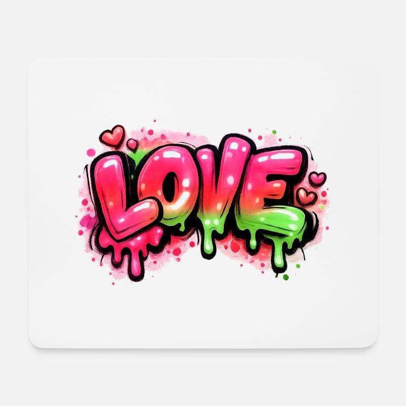 Amour - Tapis de souris (format paysage) - blanc