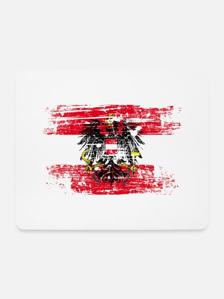 Österreich Austria Flagge Fahne Adler - Mousepad (Querformat) - Weiß
