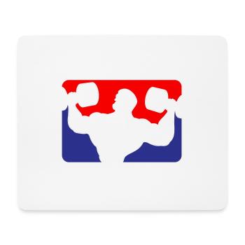 Bodybuilder Gym Muskeln Logo | Farben änderbar - Mousepad (Querformat) - Weiß - Vorne