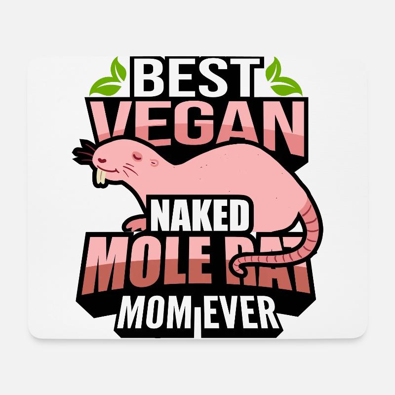 Naked mole rat vegan - Mouse Pad (horizontal) - white