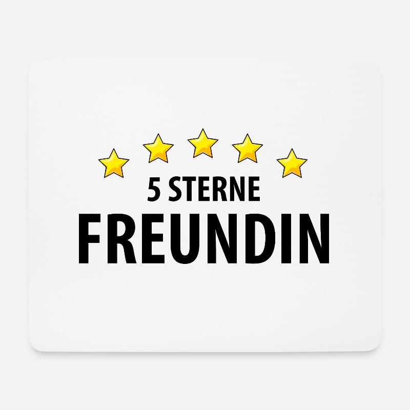 5 Sterne Freundin - Mousepad (Querformat) - Weiß