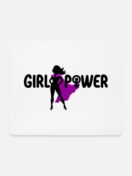Mädchenpower Frauenpower Symbol | Farben änderbar - Mousepad (Querformat) - Weiß
