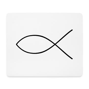 jesus fisch symbol - Mousepad (Querformat) - Weiß - Vorne
