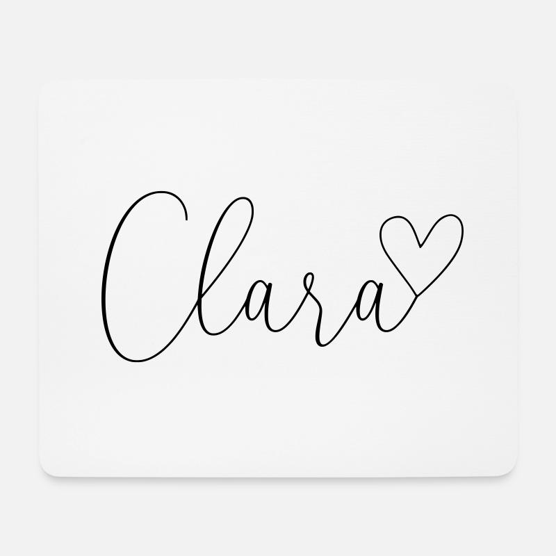 Clara Cognome Nome Ragazza - Tappetino per mouse (orizzontale) - bianco