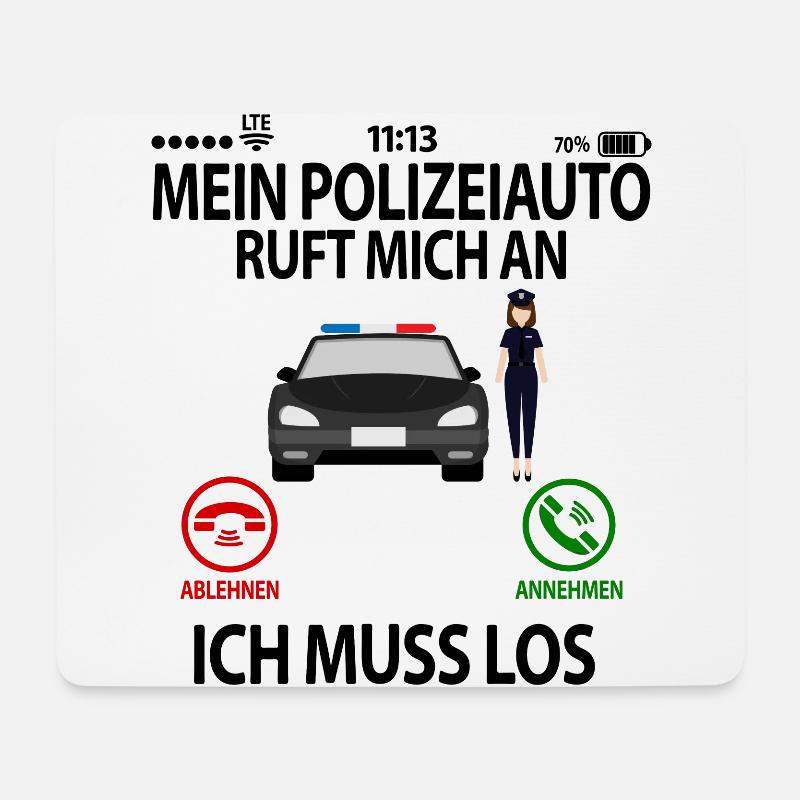 Polizistin Polizei Lustige Sprüche Humor witzige - Mousepad (Querformat) - Weiß