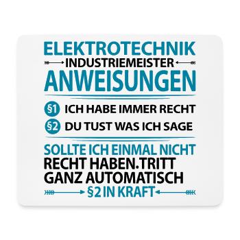 Elektrotechnik Industriemeister Sprüche lustig - Mousepad (Querformat) - Weiß - Vorne